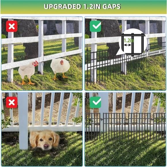 28 Pack Animal Barrier Fence, 13in(H) x28.5ft(L) Fence Barrier for Bottom - Picture 4 of 8